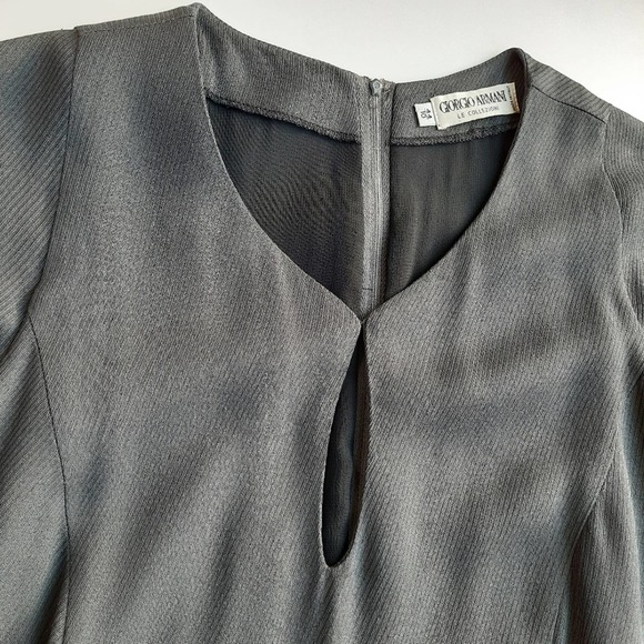 Vtg Giorgio Armani Le Collezioni Grey Maxi Dress Size 10 - Picture 8 of 15